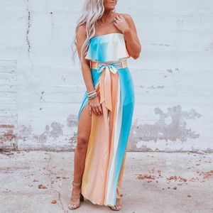 NWT L’Atiste by Amy striped jumpsuit